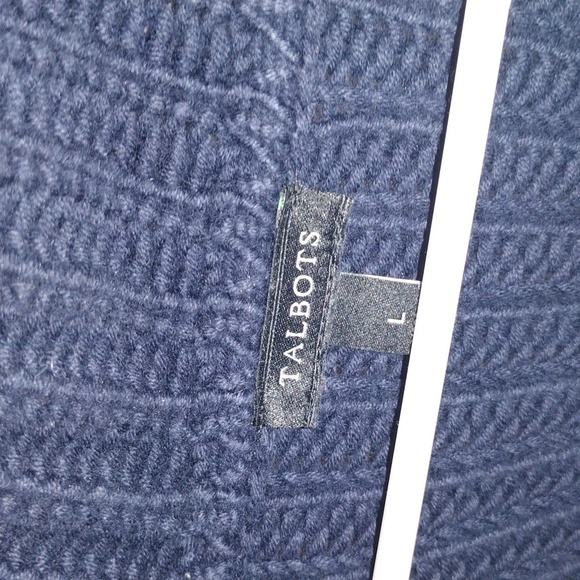 Womens Talbots chunky fisherman knit open front cardigan sweater normcore cotton - Picture 4 of 6